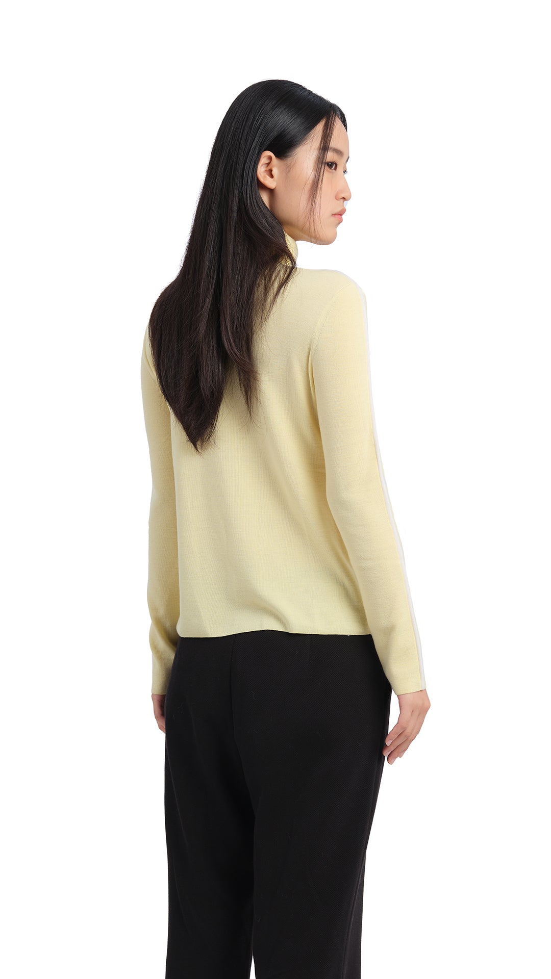 Stylish Contrast Trim Turtle Neck Top for Women - Trendy Casual & Office Wear - Perfect for Layering in Fall & Winter