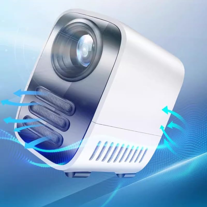 QUYNAGER 1080P Wireless Projector for Home Theater, Bedroom, Office - Portable HD Movie Projector with Side Projection Screen (D As Shown) - Perfect for Movie Nights, Gaming, and Presentations