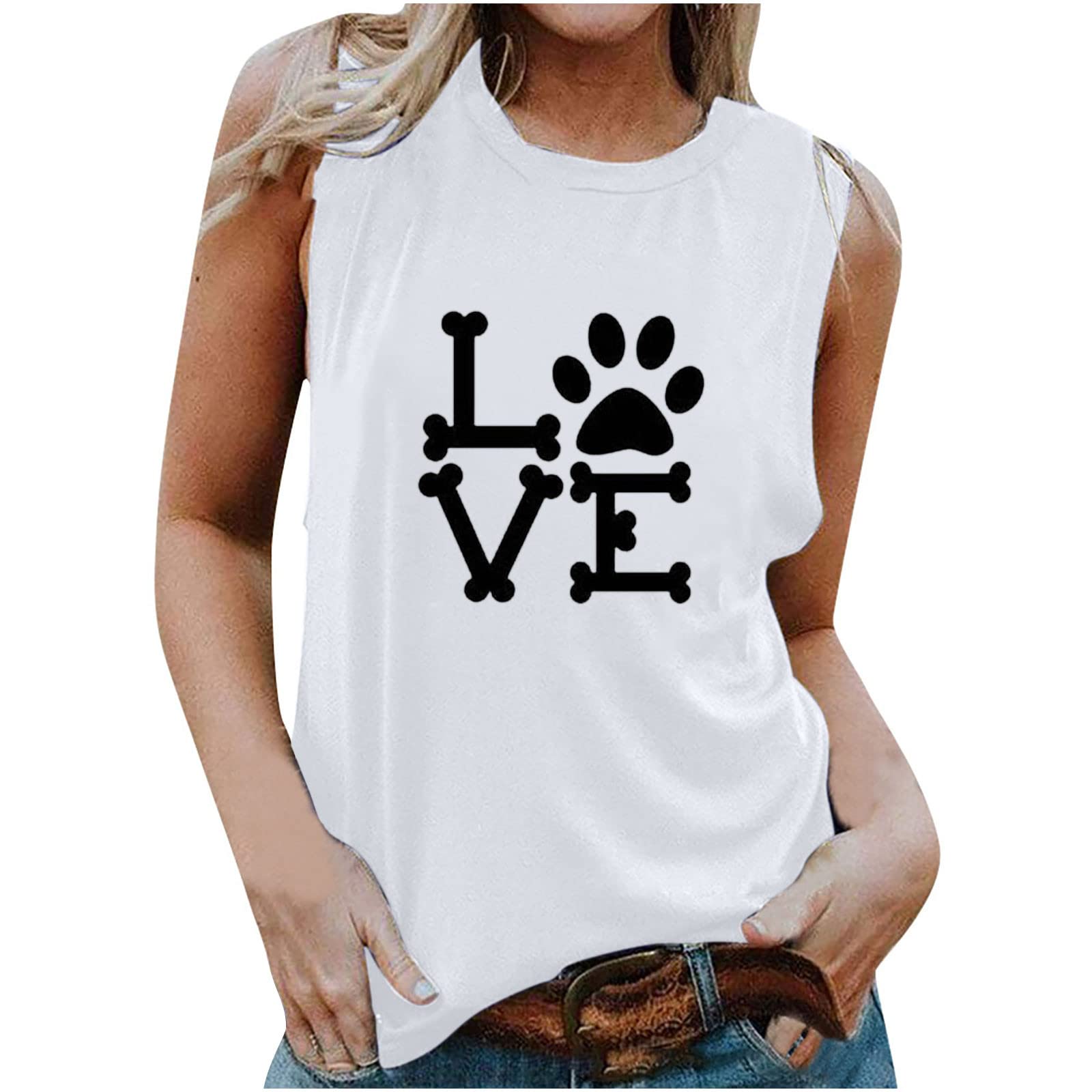 Women's Loose Fit Summer Tank Tops - Breathable Round Neck Sleeveless Blouse with Stylish Prints | Perfect for Casual Wear, Beach Outings, and Summer Vacation Outfits