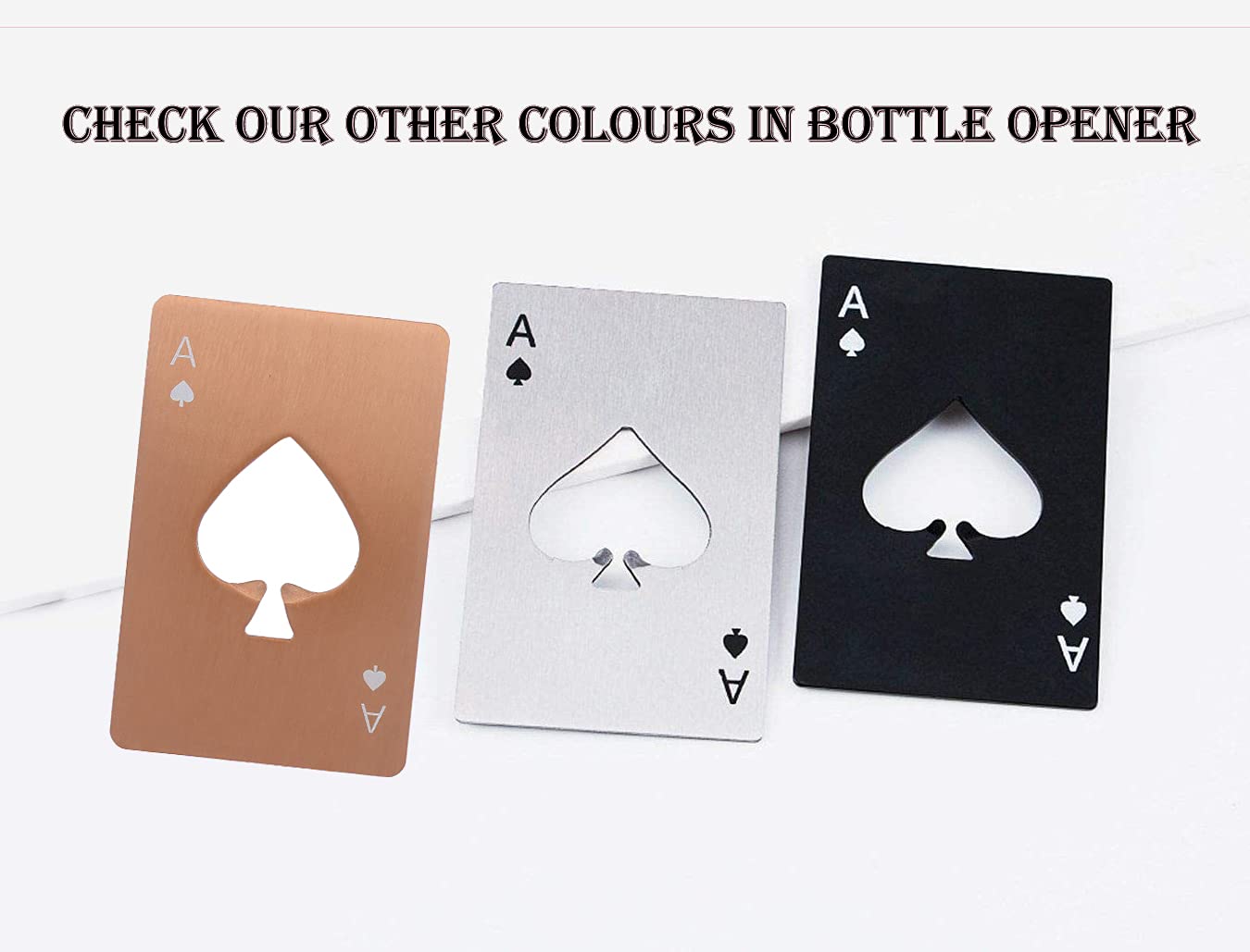 Premium Stainless Steel Bottle Openers (Set of 2) - Black Ace of Spade Design, Compact Wallet-Sized Beer Bottle Cap Opener - Perfect for Parties, Camping, Bars & Outdoor Adventures