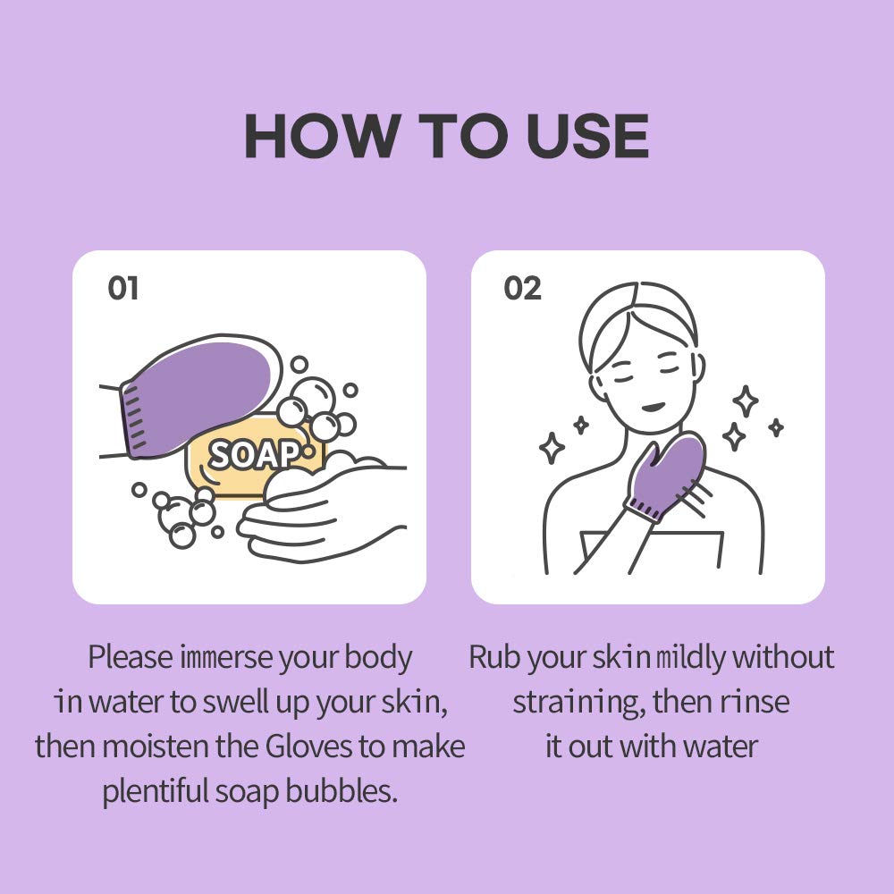 Exfoliating Gloves for Shower & Bath - Deep Cleaning Skin Care - Spa Quality Body Scrub Mittens for Dead Skin Removal & Smooth Skin - Perfect for Dry Skin, Keratosis Pilaris & Pre-Shave Prep