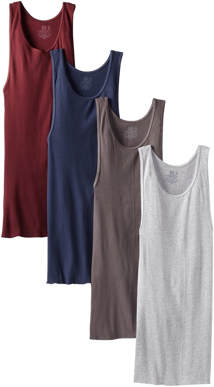 Fruit of the Loom Men's A-Shirt Multipack - 3 Pack Cotton Undershirts for Men, Breathable Sleeveless Tank Tops - Perfect for Gym, Workout & Layering Under Shirts