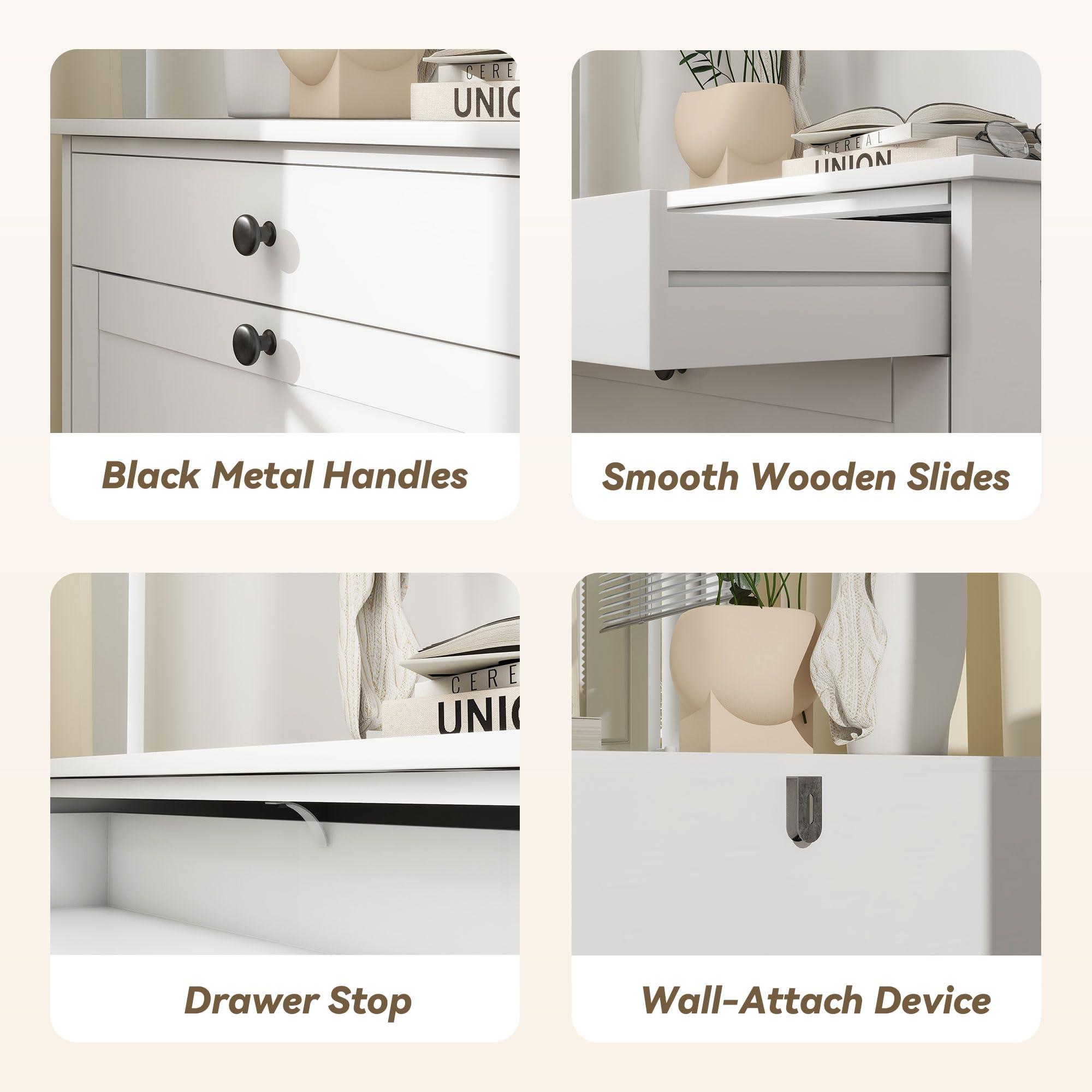 2-Tier Flip-Drawer Shoe Cabinet - Slim Freestanding Hidden Shoe Organizer with Storage Drawers - Pet-Proof Entryway Shoe Storage for Living Room, Hallway & Behind Door - White - Perfect for Small Spaces & Apartment Organization
