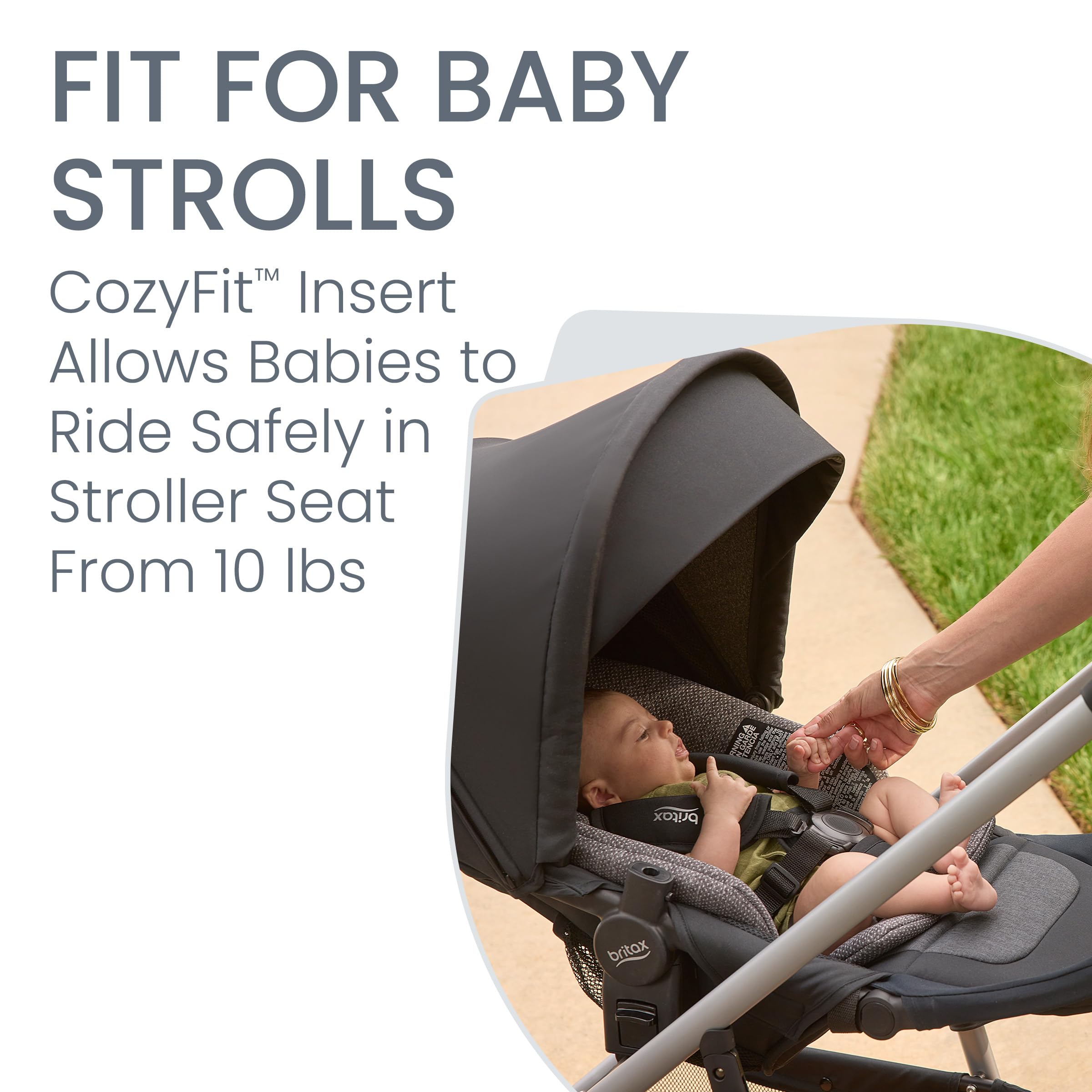 Britax Grove™ Modular Stroller - Lightweight Travel Stroller with CozyFit™ Insert & Bumper Bar | 6 Riding Modes | SafeWash Fabric | Pindot Stone | Perfect for City Walks, Shopping & Family Outings