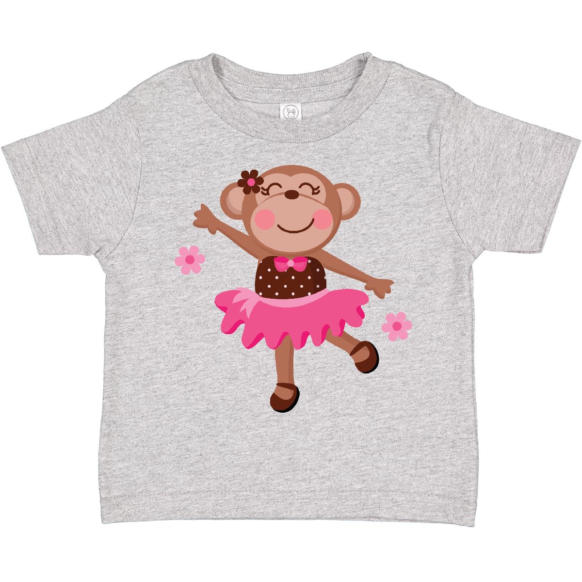 Ballerina Dance Monkey Toddler T-Shirt | Cute Kids Dance Outfit | Soft Cotton Tee for Toddler Girls | Perfect for Dance Class, Birthday Parties & Playdates