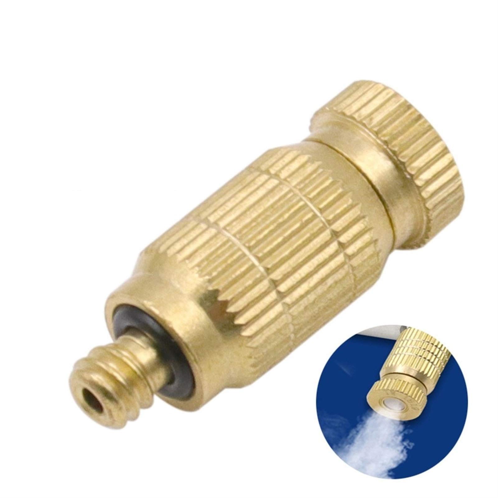 100 PCS High Pressure Brass Misting Nozzles 0.1mm - Outdoor Cooling System, Greenhouse, Patio, Lawn & Landscape Misting Sprayers - Perfect for Dust Control, Temperature Reduction & Plant Hydration