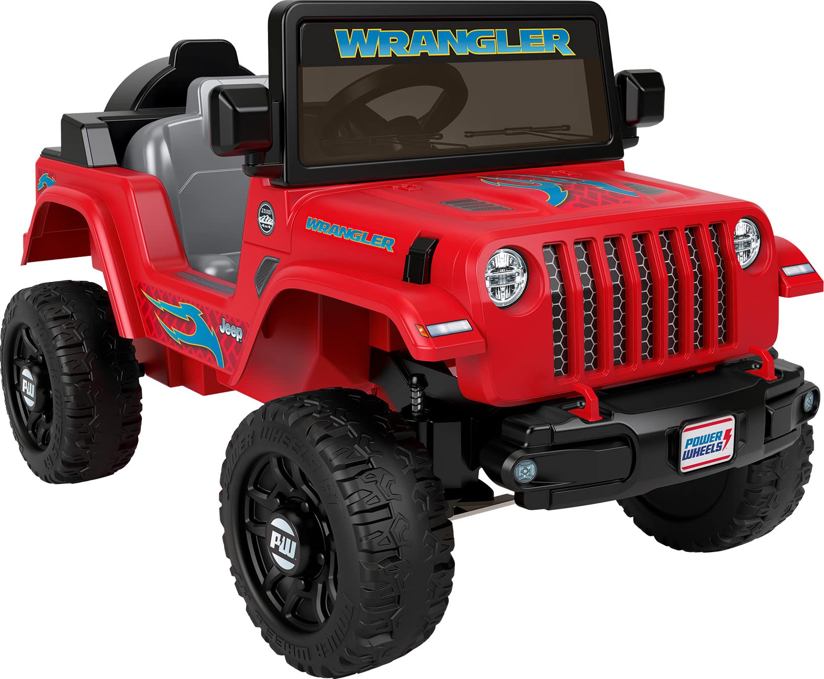 Power Wheels Jeep Wrangler Ride-On Toy for Kids Ages 2+ - Red Electric Car with Driving Sounds & Multi-Terrain Traction - Perfect for Outdoor Play & Backyard Adventures