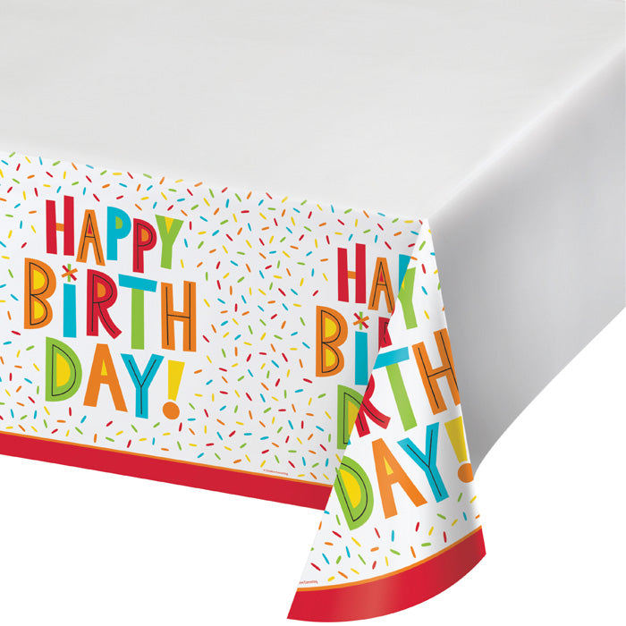 12-Piece Bulk Birthday Plastic Tablecloths - Colorful Disposable Party Decorations for Kids, Adults, and Events - Perfect for Birthday Parties, Baby Showers, and Family Gatherings