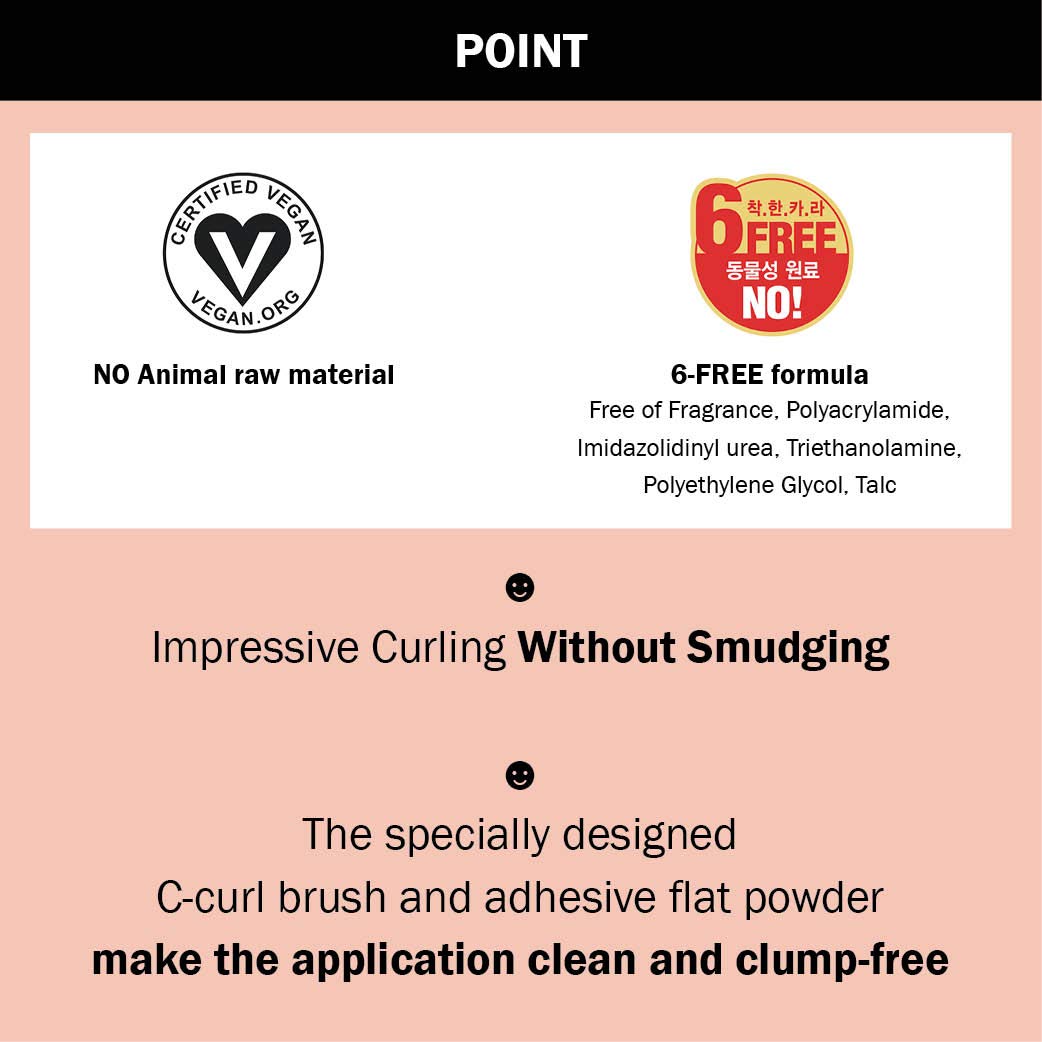 ESPOIR No Smudging Waterproof Mascara - Long Lasting Black Mascara with C-Curling Effect for Defined Lashes | Perfect for Swimming, Workouts & All-Day Wear