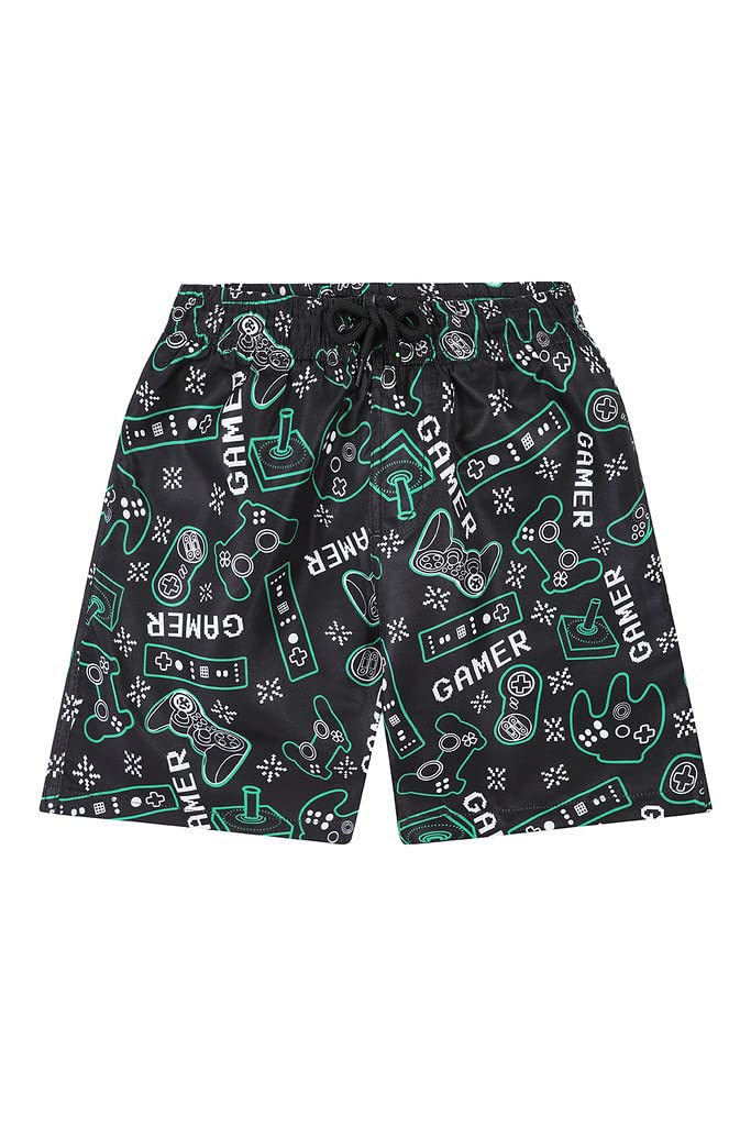 Gaming Boys Swim Shorts with Controller Design - Comfortable Swim Trunks for Swimming, Beach & Pool Fun - The Pyjama Factory