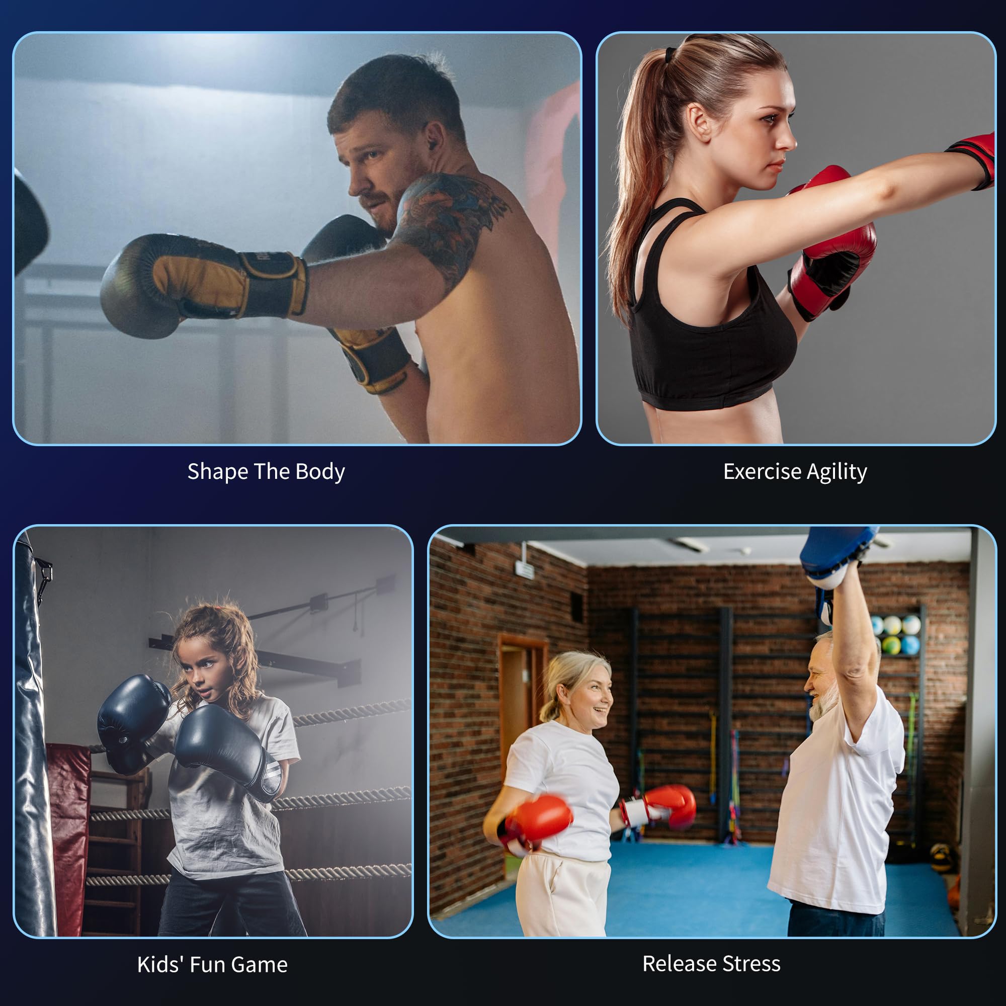 Smart Bluetooth Boxing Machine - Wall Mounted Punching Pad with Gloves for Adults & Kids | Electronic Indoor Training Equipment for Home Gym & Fitness Workouts