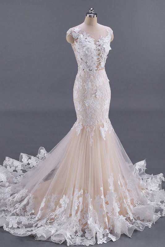 Elegant Champagne Tulle Lace Prom Dress for Homecoming & Formal Events - Perfect for Dances, Weddings & Special Occasions