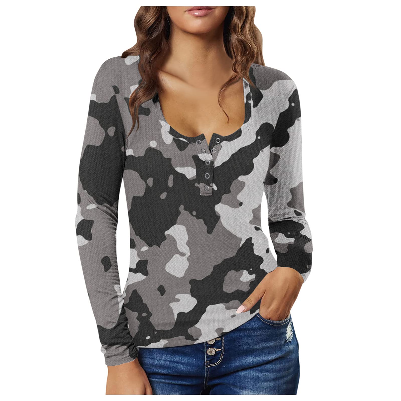 Women's Long Sleeve Leopard Print Color Block Tunic Top - Casual Raglan Shirt for Women | Perfect for Work, Date Night & Weekend Outfits