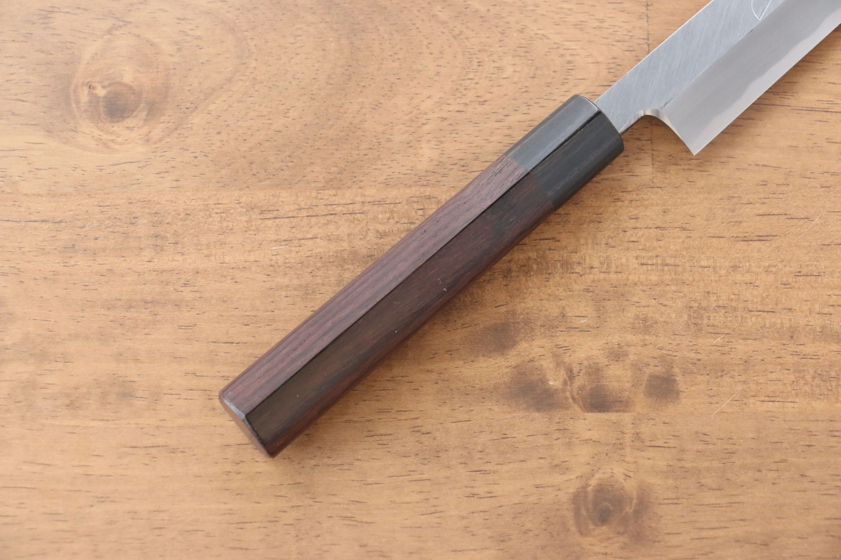 Premium Jikko White Steel No.2 Sakimaru Yanagiba 240mm Japanese Sushi Knife with Exquisite Shitan Handle - Perfect for Sushi Chefs & Professional Japanese Cuisine Preparation