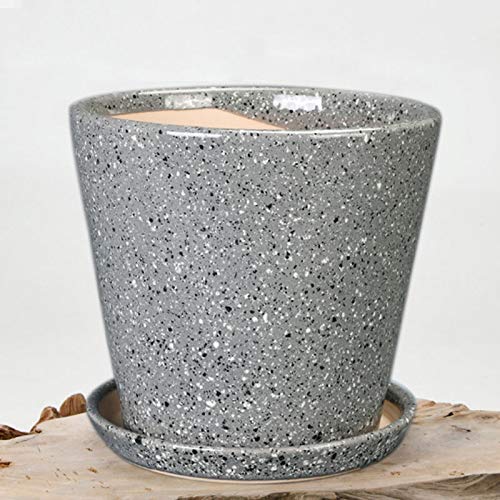 GAXQFEI Ceramic Flower Pot - European Style Plant Pot for Cactus, Indoor Plants & Garden Decor | Medium Size with Ventilation Holes | Perfect for Home, Office & Balcony Gardening