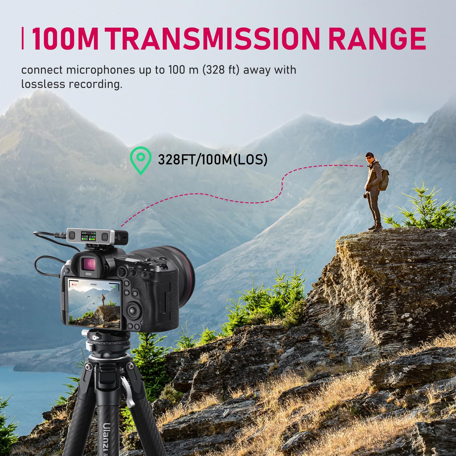 ULANZI AM18 Wireless Lavalier Microphone System with Charging Case - Intelligent LCF Noise Cancellation, 8GB Storage for 14 Hours 48KHz 16-Bit HD Audio - Compatible with iPhone, Android, PC & Camera - Perfect for Vlogging, Interviews, Live Streaming & Content Creation