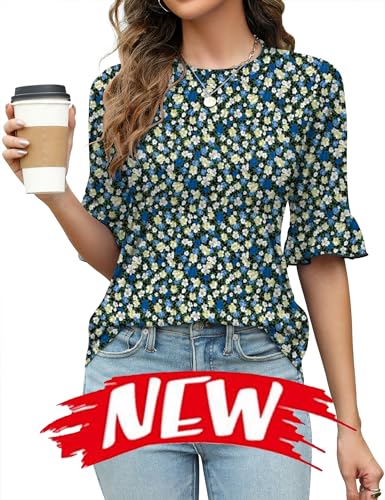 Black Blue Floral
