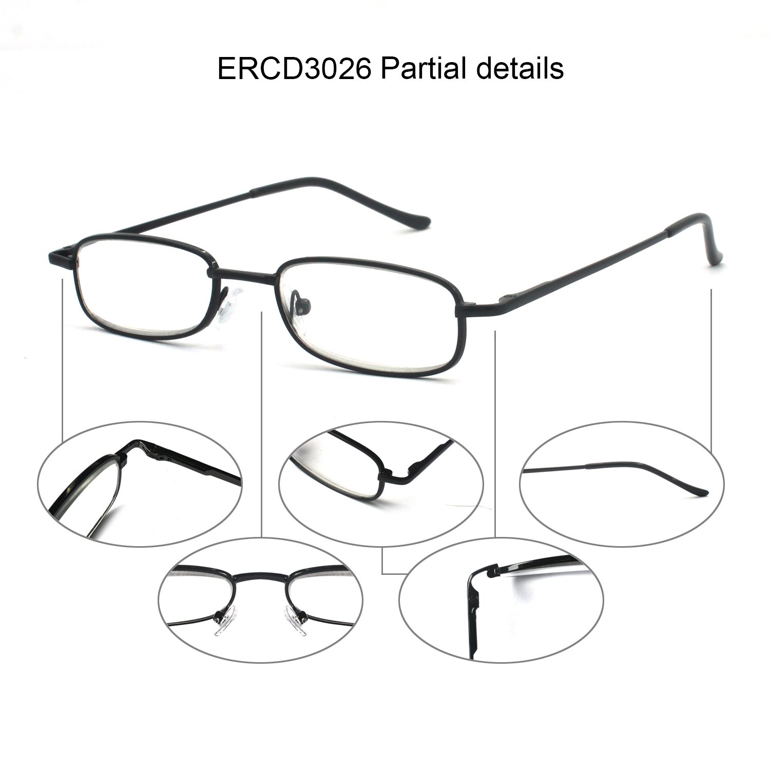 Lightweight Portable Metal Reading Glasses for Men & Women - Blue Light Blocking, Anti-Glare, Foldable Design with Carrying Case - Perfect for Reading, Computer Use, and Outdoor Activities