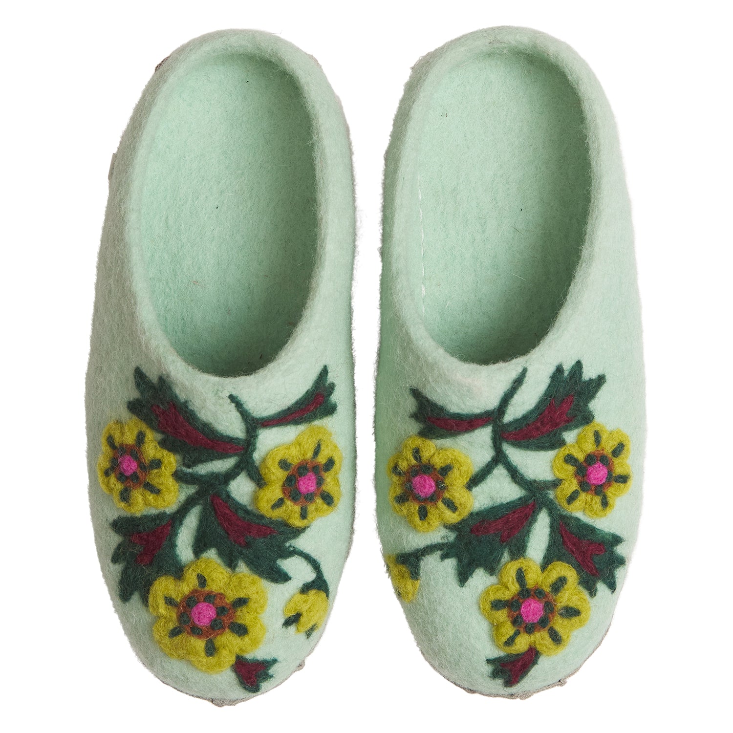 Marie Felt Slippers for Women - Soft & Comfortable Jade Green House Shoes - Perfect for Indoor Relaxation, Spa Days & Cozy Home Wear