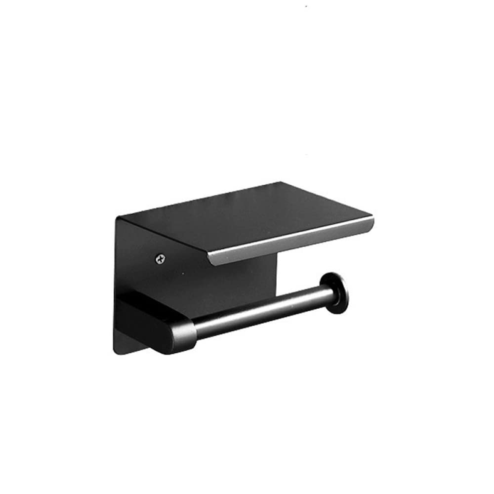 Stainless Steel Wall Mount Toilet Paper Holder with Phone Shelf - Bathroom Towel Roll Storage & WC Accessory for Modern Homes (Type 3) - Perfect for Small Bathrooms, Powder Rooms & RVs