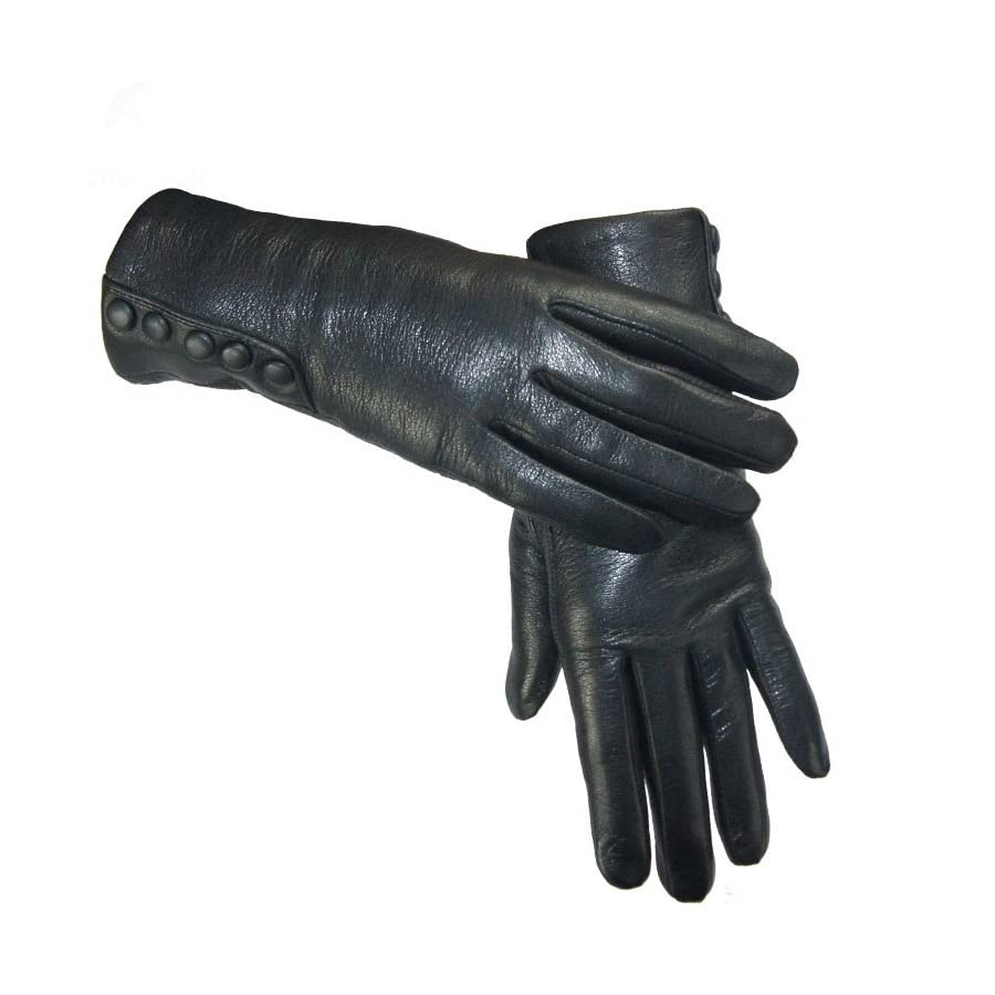 WALNUTA Thickened Bow Leather Gloves for Women - Warm Winter & Autumn Gloves - Black Leather Fashion Accessories - Perfect for Outdoor Activities, Driving & Cold Weather Protection
