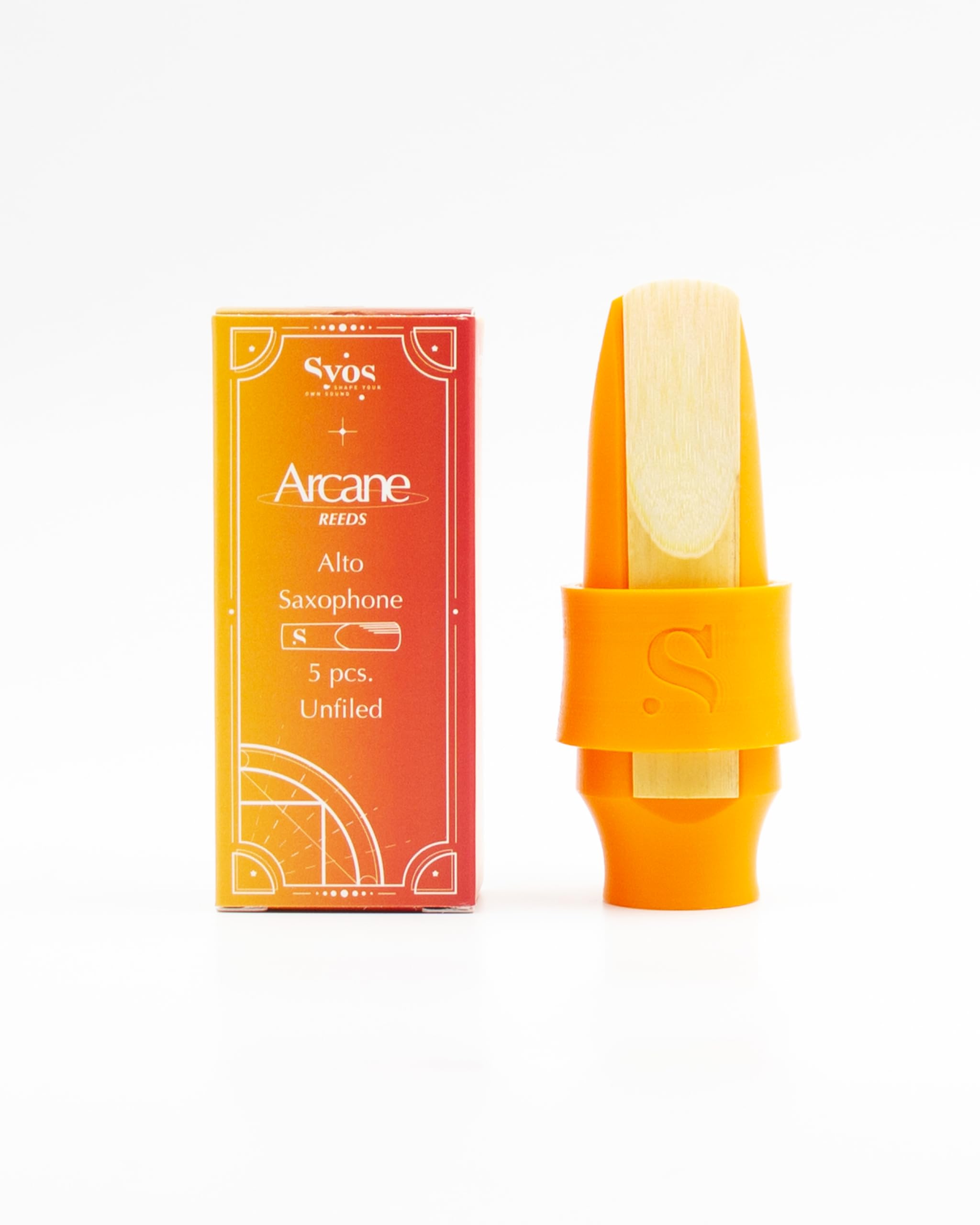 Premium Syos Arcane Alto Saxophone Reeds 2.5 Strength - 5 Unfiled Reeds for Warm Rich Sound & Easy Playability - Professional Saxophone Mouthpiece Accessories for Jazz, Classical & Band Performances