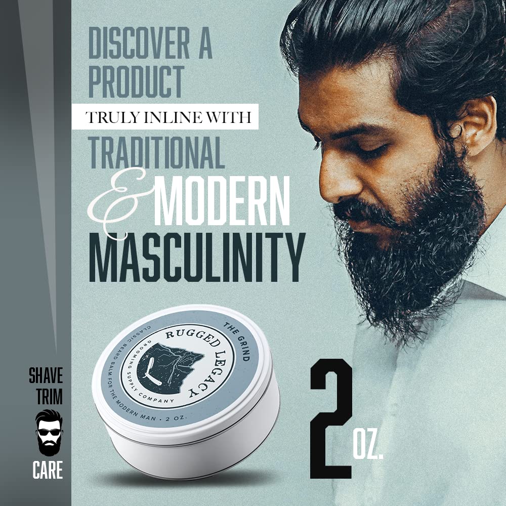 Premium Beard Balm for Men - 2oz Scented Beard Conditioner with Coffee & Bergamot | Natural Oils for Soft, Healthy Facial Hair | Great for Daily Grooming, Styling & Moisturizing | Perfect for Work, Dates & Outdoor Activities