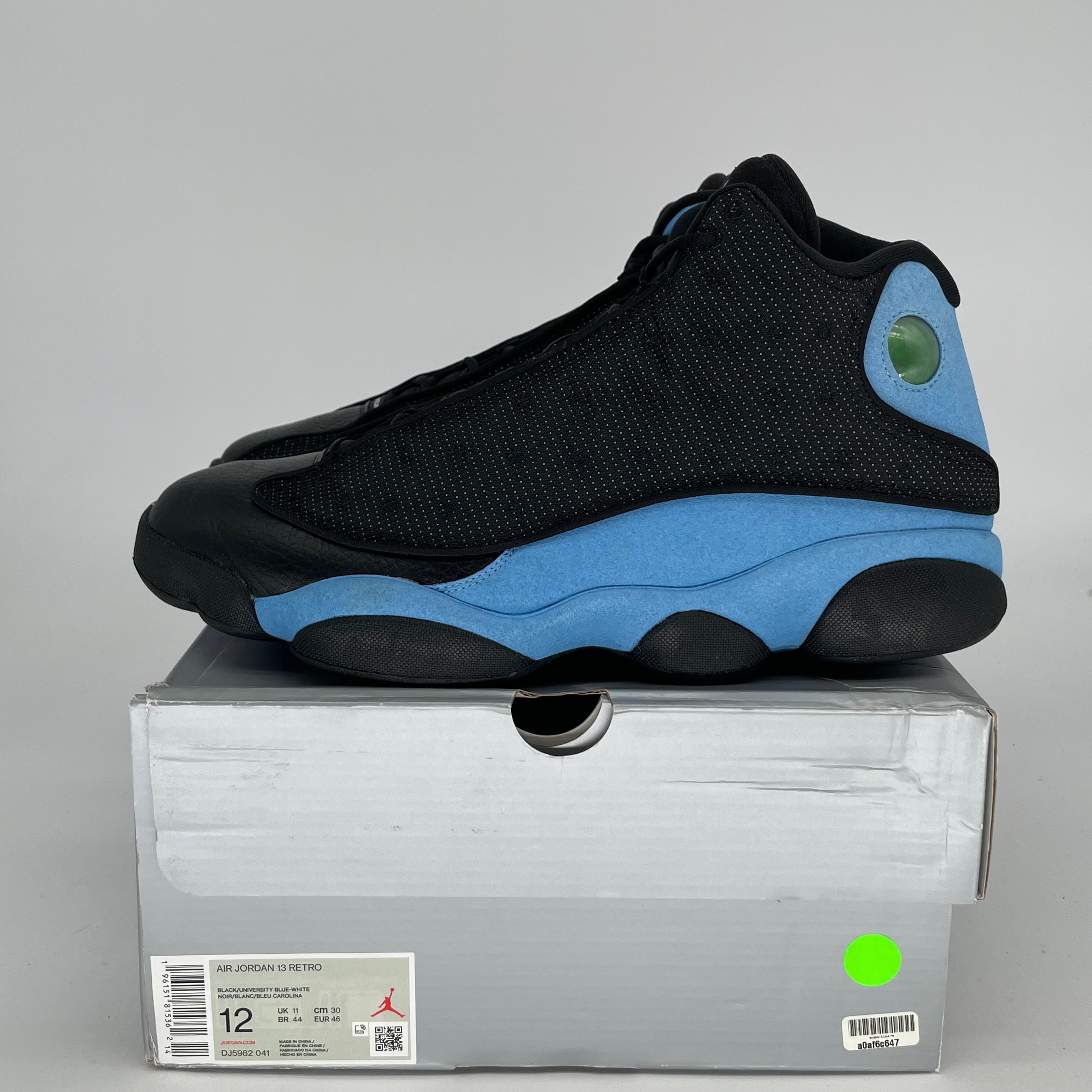 Original Air Jordan 13 Retro 'Black University Blue' Men's Basketball Shoes - Size 12 (DJ5982-041) - Perfect for Streetwear, Sneaker Collecting & Basketball Games