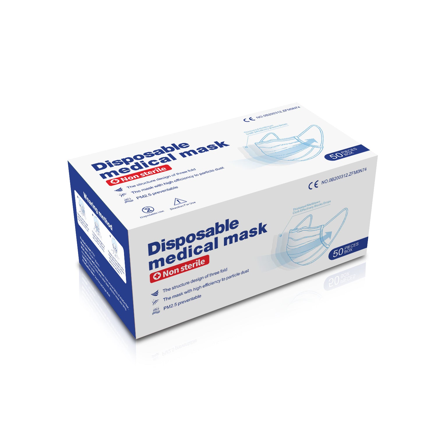 Disposable Whooping Cough Face Masks - Bulk Pack of 50 | F001 | Protection for Healthcare Workers & Public Outings