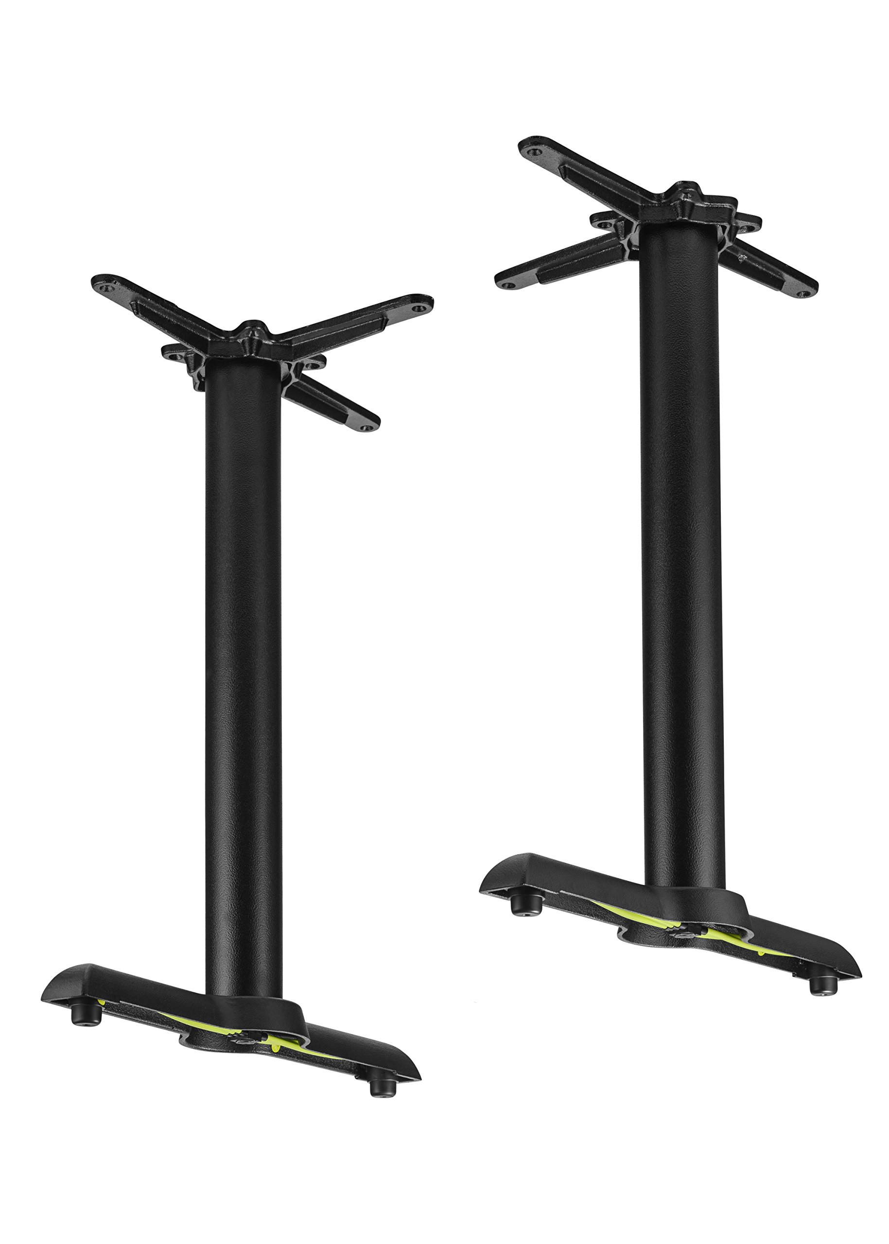 FLAT AUTO-ADJUST KT22 Self-Stabilizing Table Base - Heavy Duty Twin-Pedestal Cast Iron Dining Table Base for Restaurant, Kitchen & Home Use