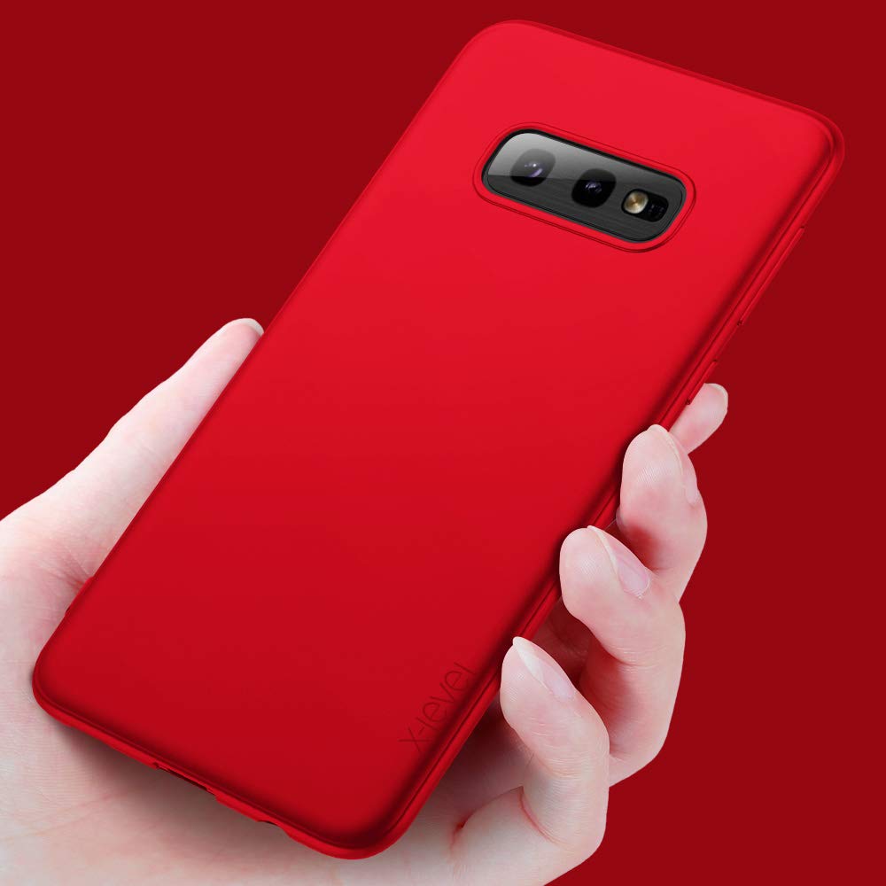 Ultra-Thin Samsung Galaxy S10e Case - Slim Fit Soft TPU Cover with Matte Finish & Enhanced Grip, Stylish Red Design for Women, Perfect for Everyday Use & Travel