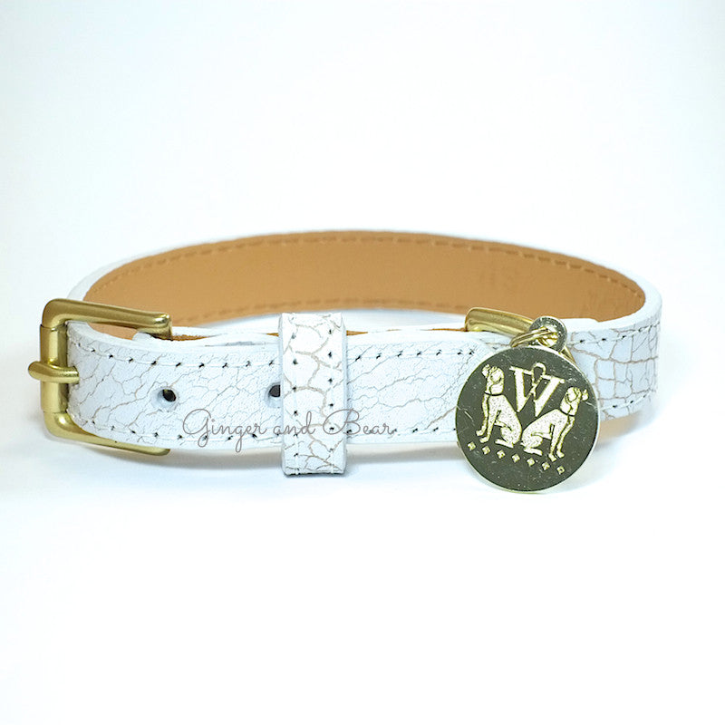 Premium White Madison Avenue Dog Collar - Fashionable & Durable Pet Accessory for Small & Medium Dogs - Perfect for Daily Walks, Training & Outdoor Adventures