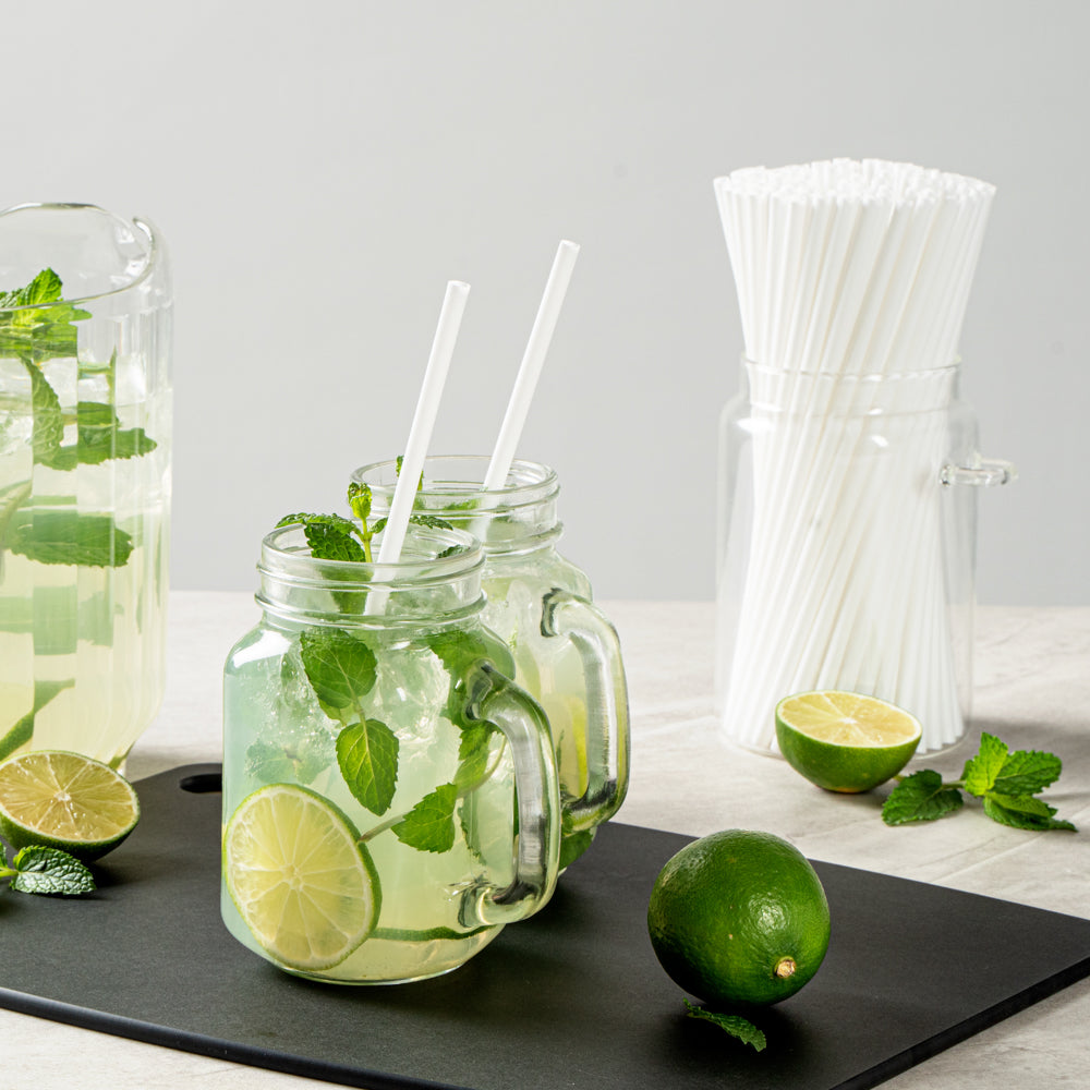 Eco-Friendly Compostable PLA/PBAT Plastic Straws - 8 1/4 Inch, 100 Count Box - Biodegradable Drinking Straws for Parties, Restaurants & Home Use