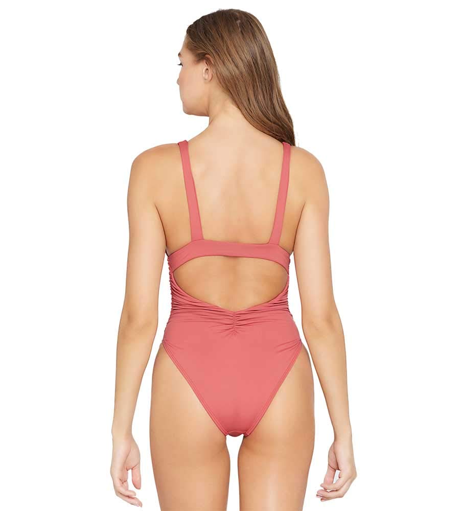 L*Space Sydney One-Piece Swimsuit - Classic Brick Red - Women's High Waisted Bathing Suit for Beach, Pool & Vacation | Tummy Control & Retro Swimwear
