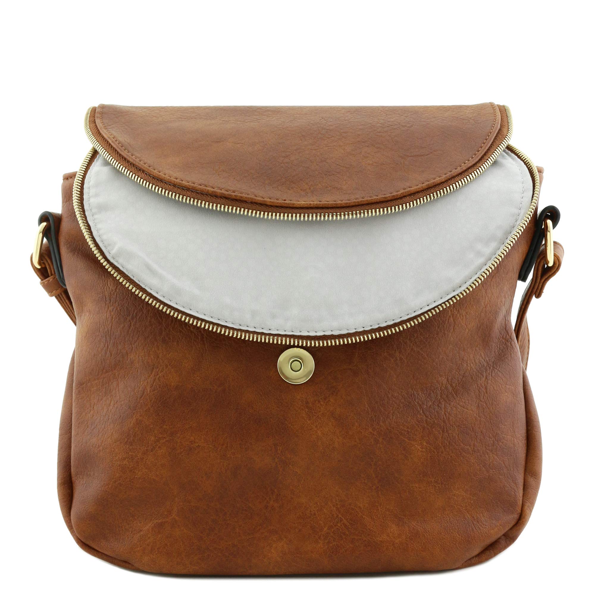 Stylish Tassel Accent Crossbody Bag with Flap Top - Tan Leather Shoulder Bag for Women | Perfect for Everyday Use, Travel & Date Night