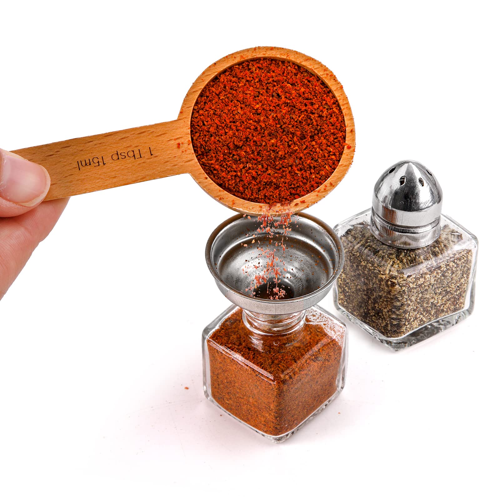 ZEAYEA 24-Pack Mini Glass Salt and Pepper Shakers Set - 0.5 oz Small Spice Jars with Funnel, Cubic Design for Wedding Favors, Party Decor, Restaurant & Home Kitchen Use - Perfect for Table Settings, Gift Baskets and Spice Organization