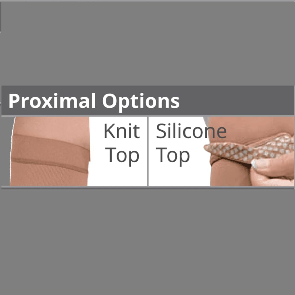Solaris Exo Strong Compression Stocking with Silicone Top 20-30mmHg Open Toe - Medical Support for Varicose Veins, Swelling & Circulation - Perfect for Nurses, Travel & Pregnancy