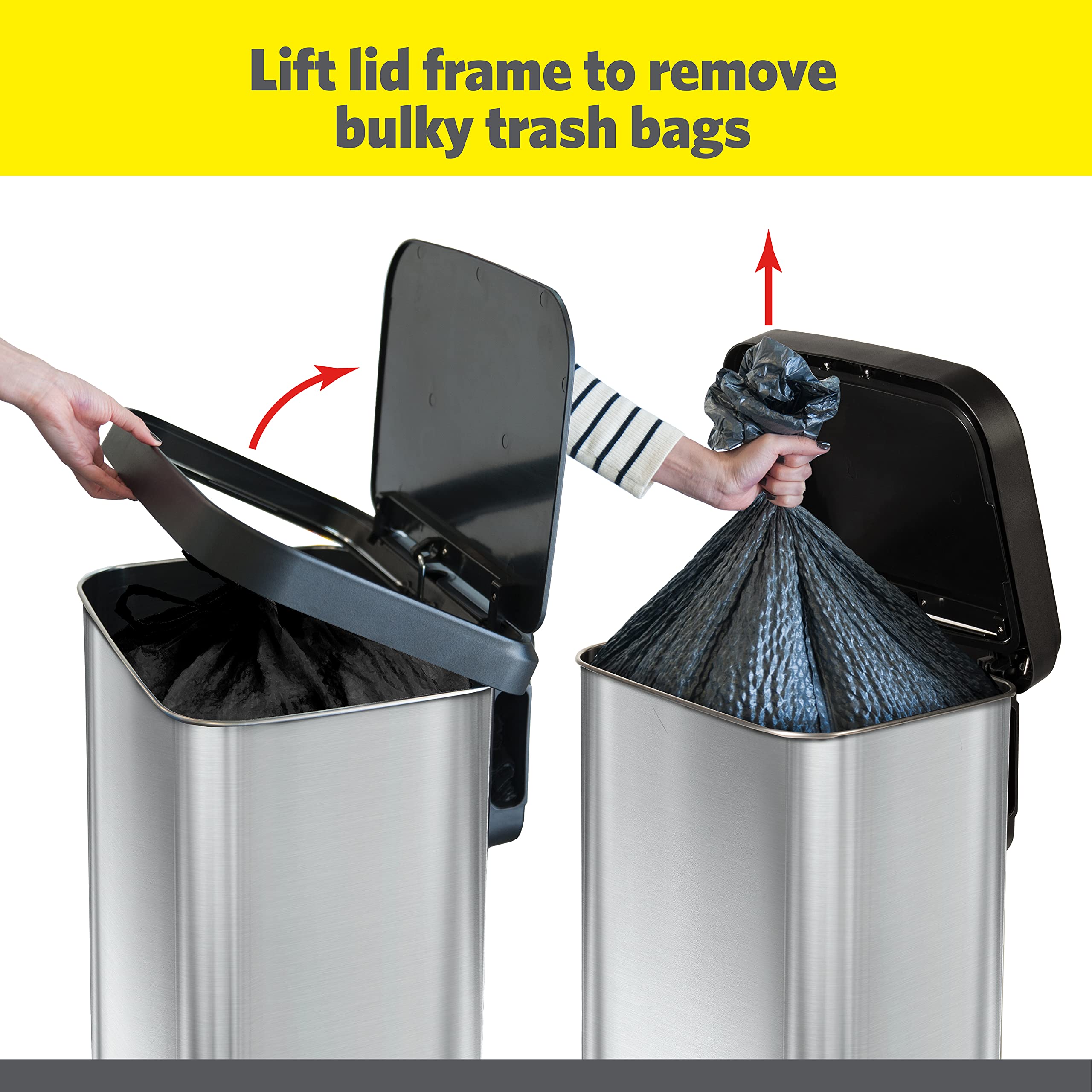 Stainless Steel Step Trash Can with Odor Protection - 20 Gallon Metal Kitchen Garbage Bin with Soft Close Lid, Foot Pedal & Waste Bag Holder | Perfect for Home, Office & Restaurant Use