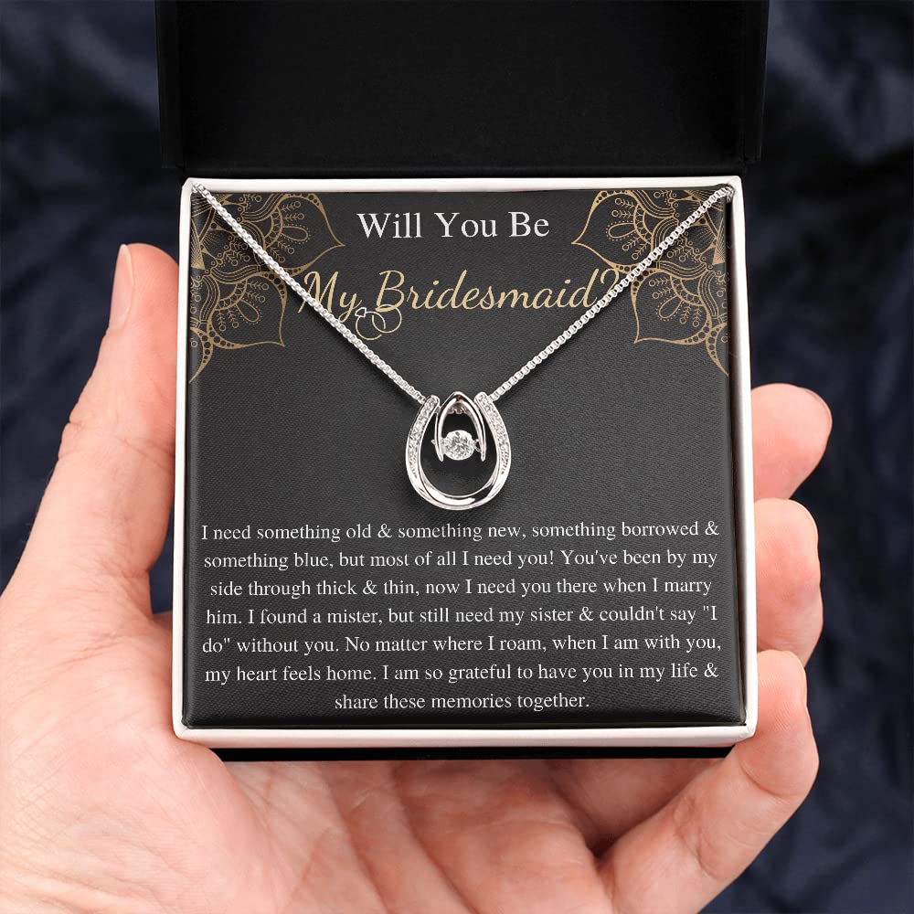 Bridesmaid Necklace Gift - Proposal & Thank You Jewelry for Wedding