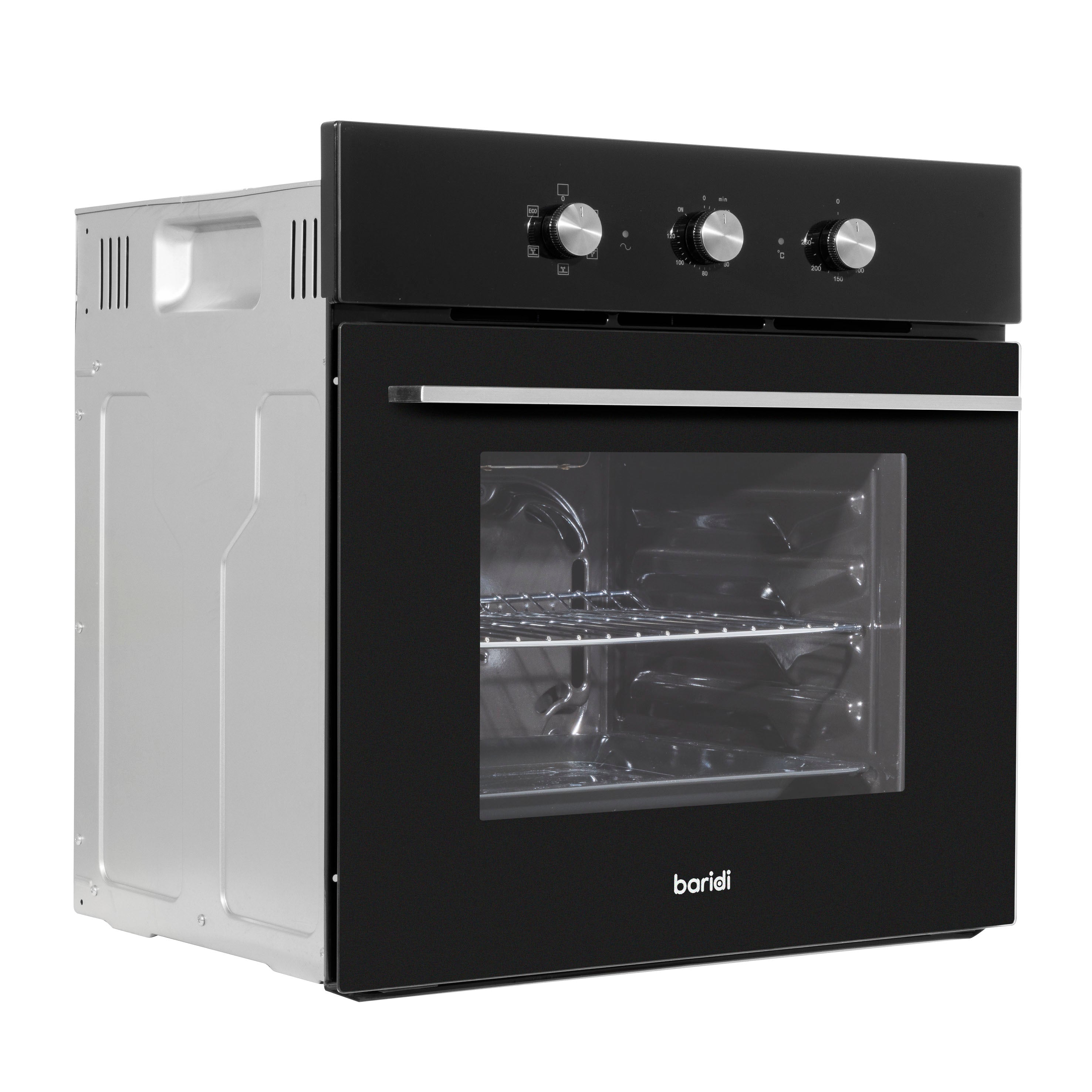 Baridi 60cm Built-In 5 Function Fan Assisted Electric Oven with Timer - 55L Capacity, Black (DH110) - Perfect for Baking, Roasting & Grilling in Modern Kitchens