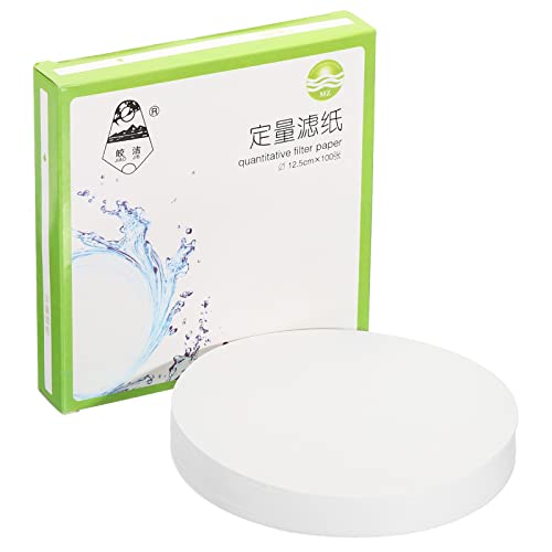 PATIKIL 100Pcs 12.5cm Medium Speed Quantitative Filter Paper Circles - Laboratory Grade Chemical & Oil Testing Funnel Filter Paper for Industrial Use, Scientific Experiments, and Quality Control