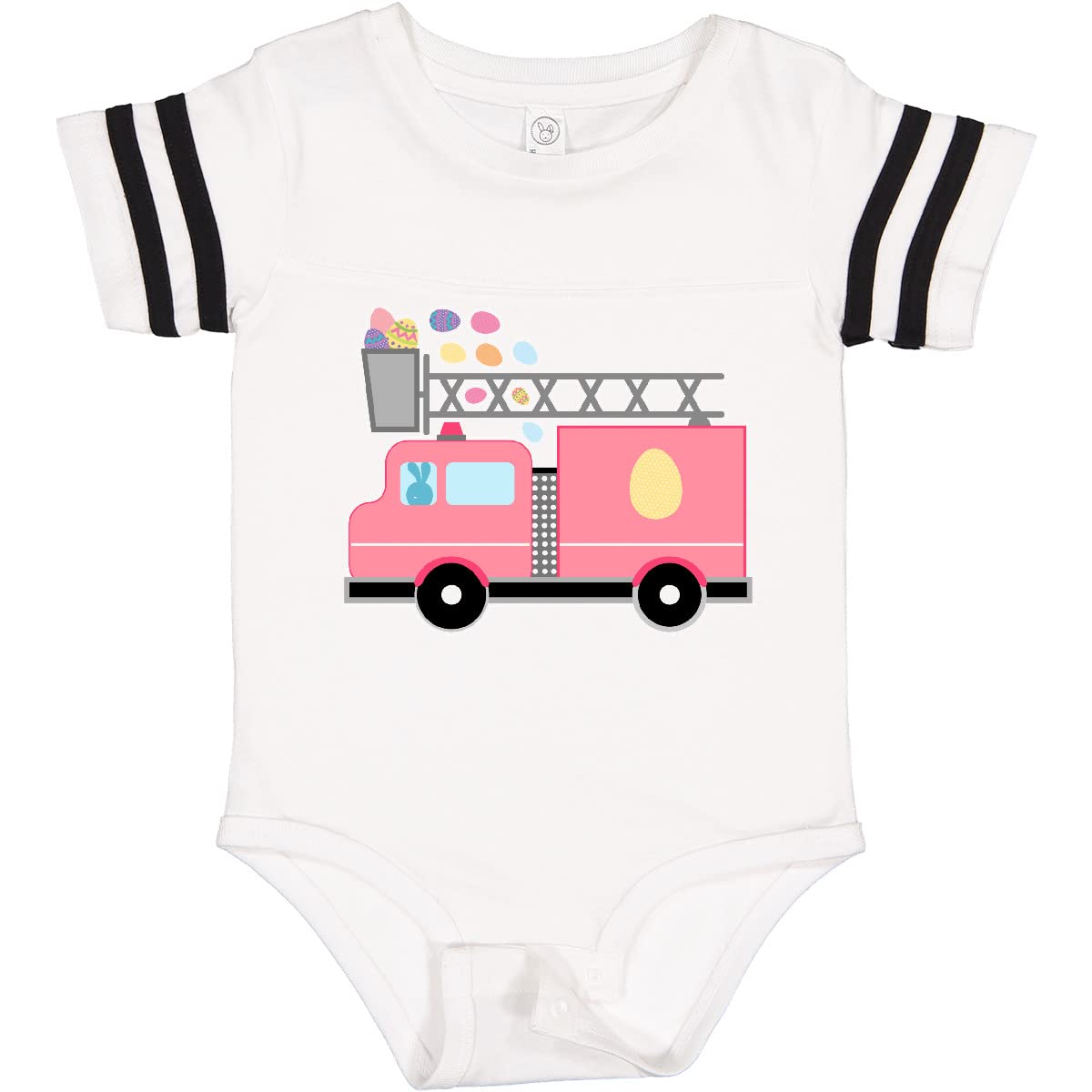 Inktastic Easter Fire Truck Egg Hunt Bunny Baby Bodysuit - Cute Infant Onesie for Easter Celebrations, Holiday Photos & Spring Family Gatherings