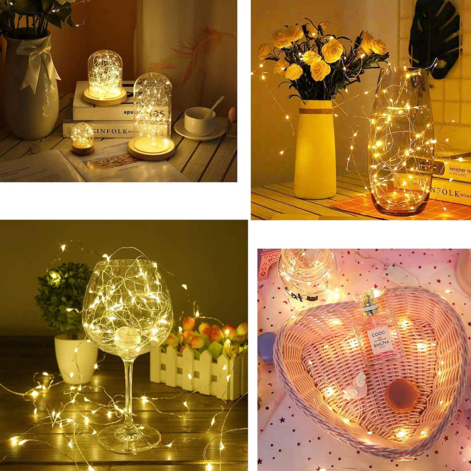 2 Pack Fairy String Lights Battery Operated 3M 30LED Copper Wire Firefly Lights - Warm White Starry Lights for DIY Wedding, Party, Jars, Home, Garden, Indoor & Outdoor Decor - Perfect for Bedroom, Patio, Christmas and Birthday Decorations