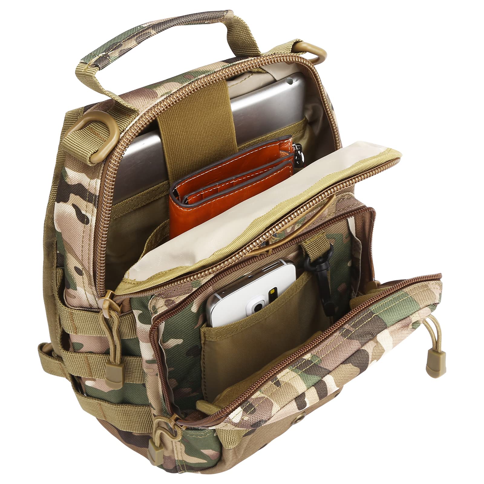 G4Free Tactical Backpack - Durable Military Sling Shoulder Bag for Outdoor Sports, Hiking, Camping & Everyday Carry - Waterproof EDC Backpack for Men & Women