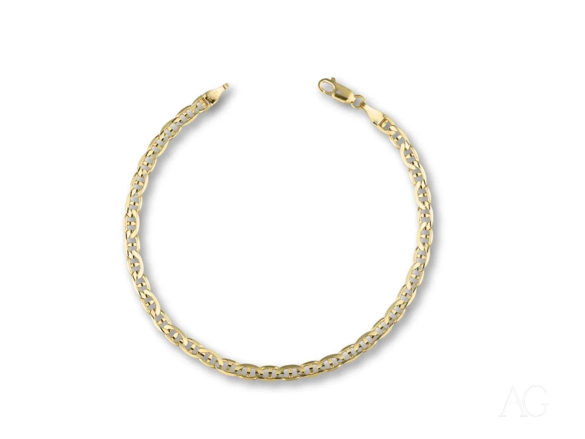 18K Solid Gold Navy Link Bracelet for Women - Elegant & Durable Jewelry Gift for Her - Perfect for Weddings, Anniversaries & Special Occasions