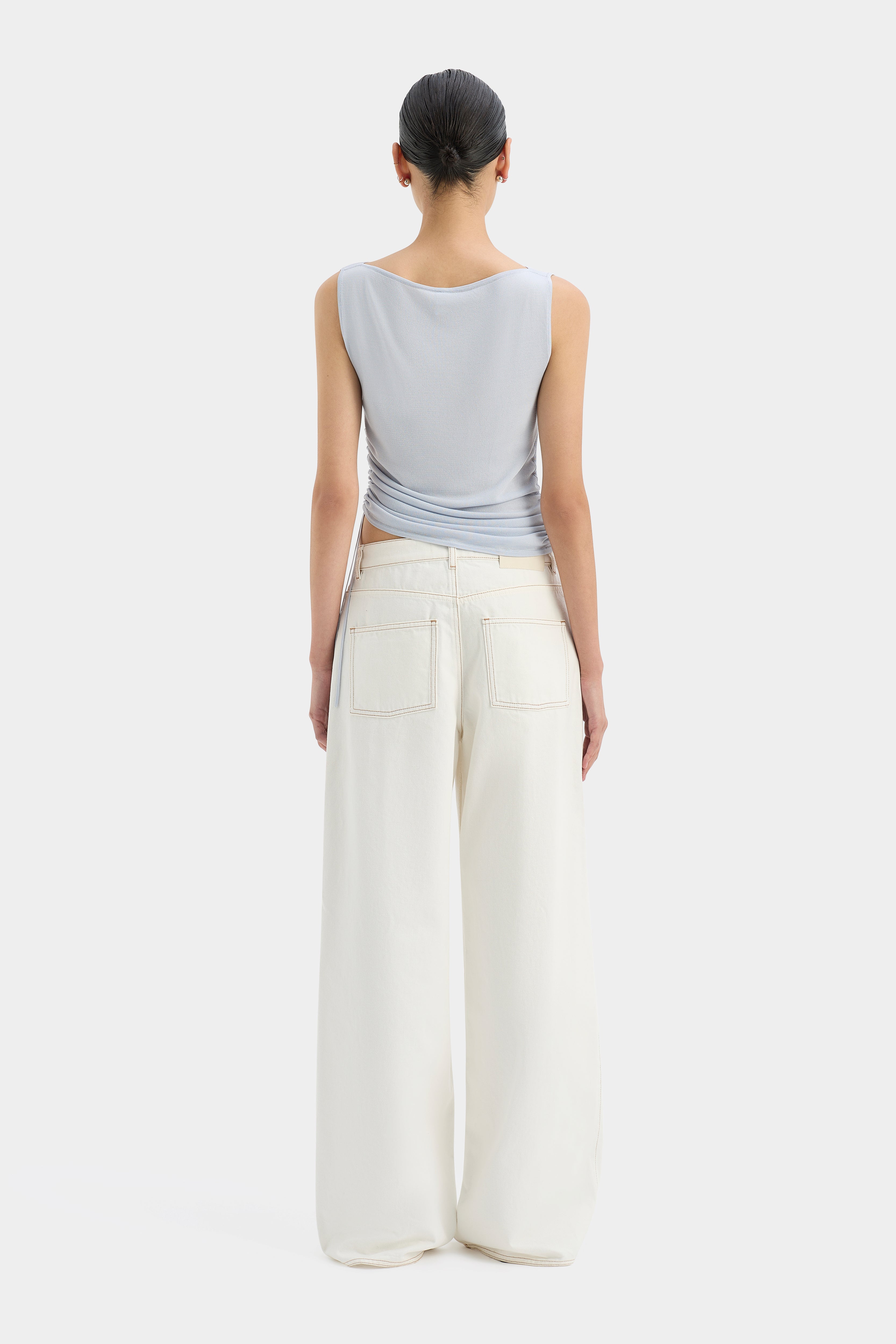 Yolanda Ruched Tank Top for Women - Stretchy Sleeveless Blouse for Casual Wear & Summer Outfits