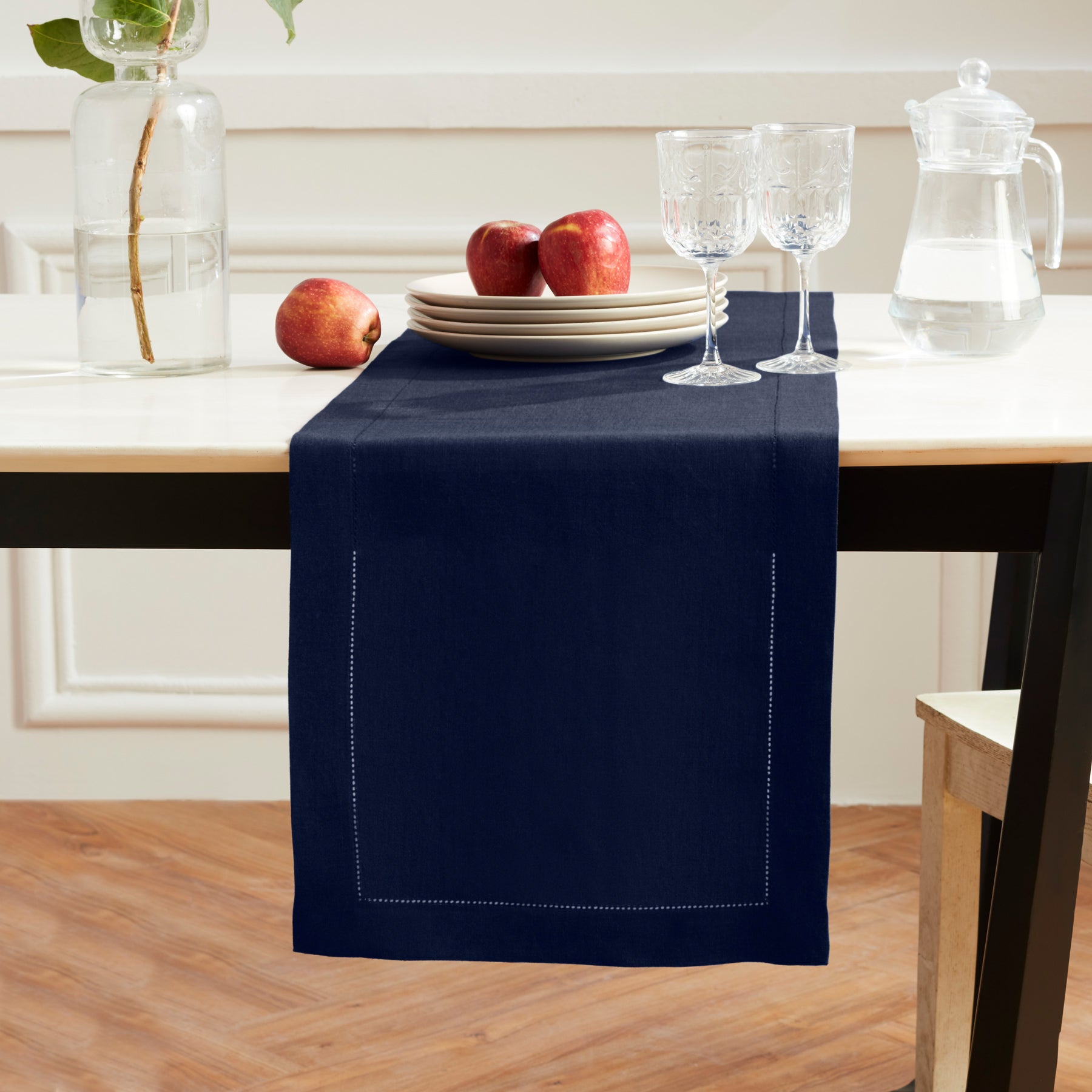 Sonoma Hemstitch Table Runner - Elegant Linen Table Decor for Dining & Special Occasions | Perfect for Weddings, Holidays & Home Decor