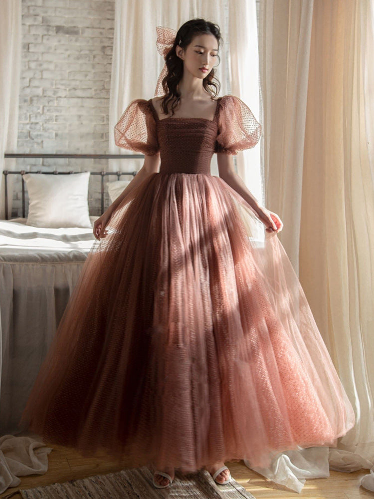 Elegant A-Line Tulle Long Prom Dress for Girls - Formal Party Gown with Flowy Skirt | Perfect for Homecoming, Prom Night, and Special Occasions