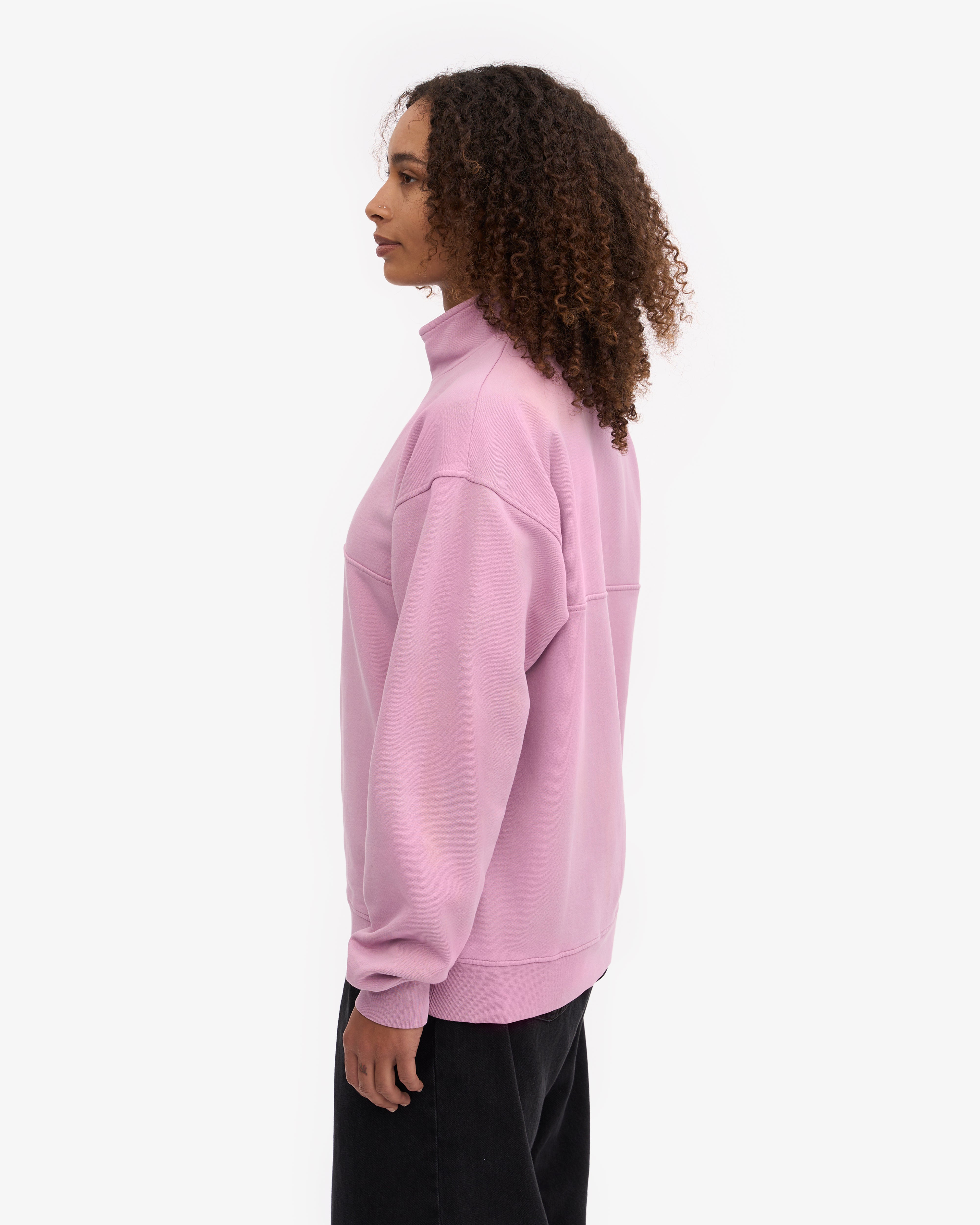 Organic Quarter Zip Sweatshirt for Women - Soft Cherry Blossom Print Pullover - Perfect for Spring Outfits, Casual Wear & Outdoor Activities