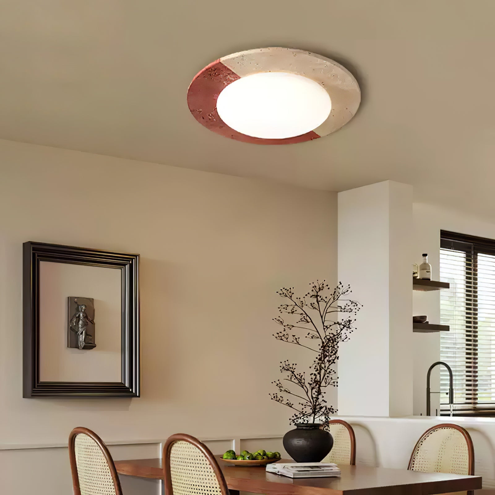 Celestial Travertine Ceiling Lamp - Modern Handcrafted Stone Pendant Light Fixture for Living Room, Bedroom, Dining Room & Kitchen Decor